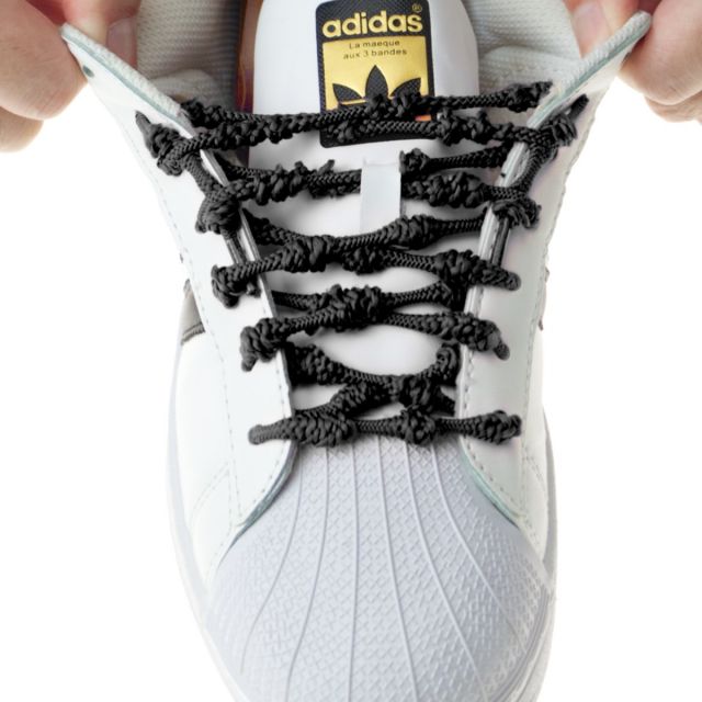 Knotted No Tie Shoelace-BK
