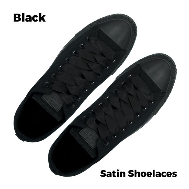 Decadent Flat Satin Shoelaces (20 mm)-BK