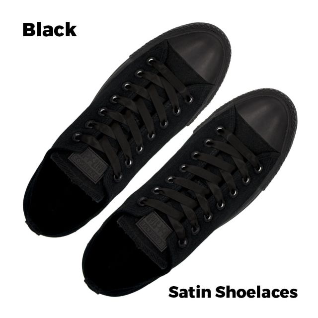 Gorgeous satin flat shoelace (10mm)-BK